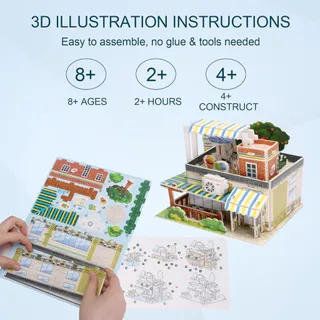 MOONTOY จิ๊กซอว์โมเดล โมเดลบ้าน จิ๊กซอว์สามมิติ กระดาษ 3D Jigsaw puzzle 2