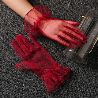 ถุงมือซีทรู แบบสั้น ถุงมือสั้นซีทรู 23 cm ถุงมือ