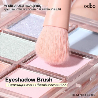 ODBO PASTEL BRUSH COLLECTION โอดีบีโอ พาสเทลบลัชคอลเลคชั่น เซ็ทแปรง5ชิ้น สีพาสเทล พร้อมกระเป๋า OD8058