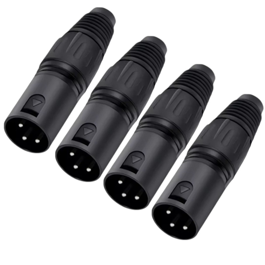 แพ็ค4ตัว XLR ผู้ สีดำ ปลั๊กแคนนอนตัวผู้ CANNON