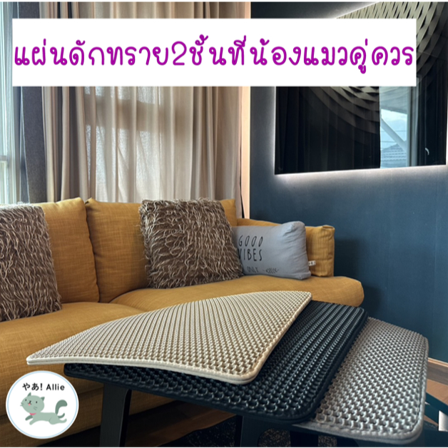 Pet Corner แผ่นดักทรายแมว 120*70CM พรมดักทรายแมว 2 ชั้น EVA ช่วยดัก ทรายแมว ที่ติดตามเท้า หมดปัญหาทรายเลอะพื้น
