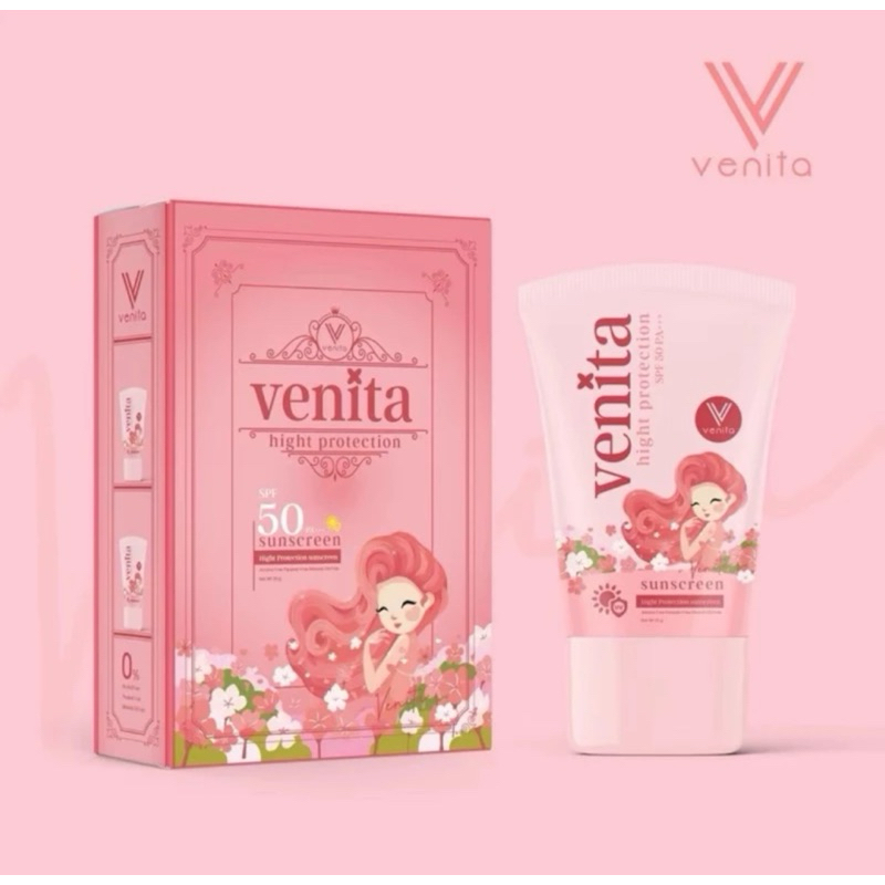 (ของแท้)กันแดดเวนิตา Venita spf 50 pa++++ กันแดดหน้าฉ่ำ กันแดดหนังสือ