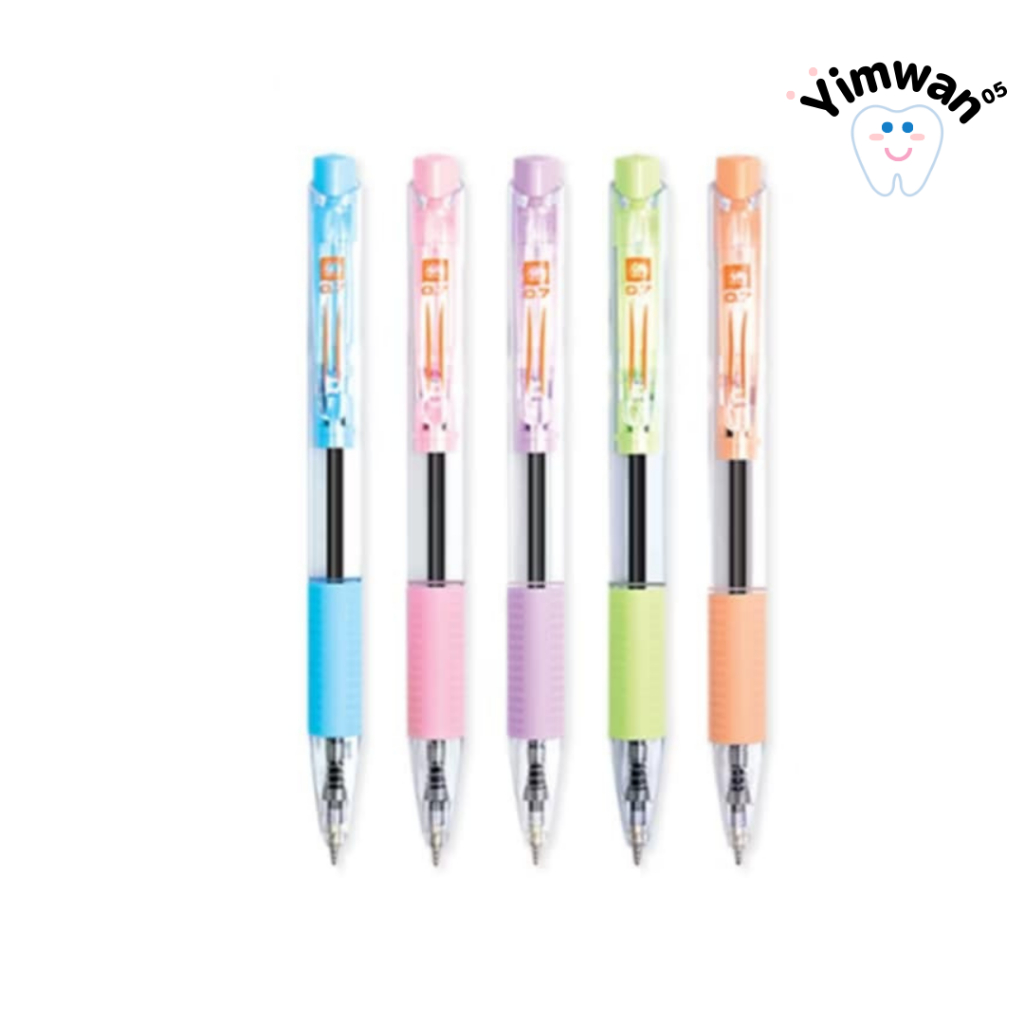 ปากกาตราช้าง สีน้ำเงินขนาด 0.7 เขียนลื่น ใช้ดีมาก (คละสี) 1ด้าม สีด้ามพลาสเทลสวยๆ ด้ามจับทรงสามเหลี่ยมถนัดมือมากๆ