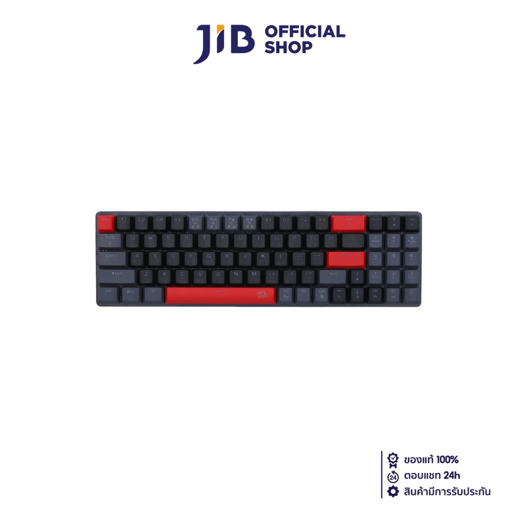 WIRELESS KEYBOARD (คีย์บอร์ดไร้สาย) REDRAGON ASHE PRO (BLACK-GRAY-RED) (LOW PROFILE BROWN SWITCH RGB