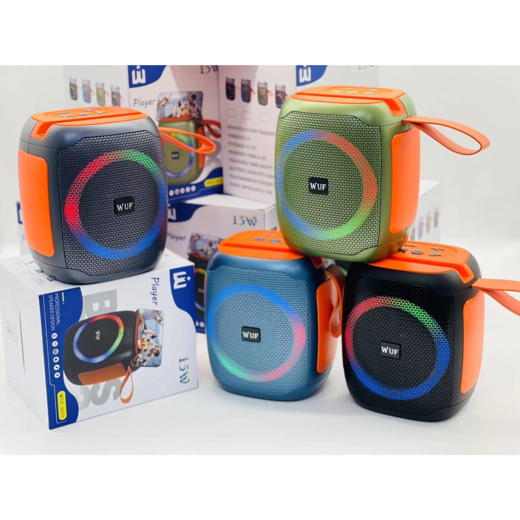WUF-W51 Speaker ลำโพงบลูทูธ ลำโพงไร้สาย มีไฟ LED เสียงได้ เสียงดัง