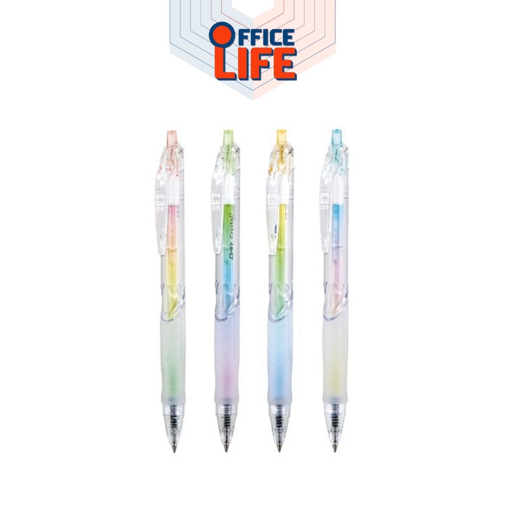 Elephant (ตราช้าง) ปากกาเจล ปากกา รุ่น Drift Crystal ขนาดหัว 0.5 มม. หมึกน้ำเงิน ( 1 ด้าม / คละสี )