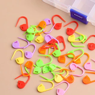 พลาสติกมาร์กเกอร์หลากสี คลิป 50ชิ้น DIY เย็บปักถักร้อย โครเชต์ พลาสติกเรซิ่น ล็อคเครื่องมือถักนิตติ้ง