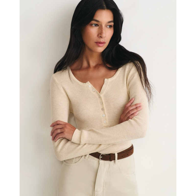 Aliotte - Matteo Top เสื้อแขนยาวมีดีเทลกระดุมด้านหน้า