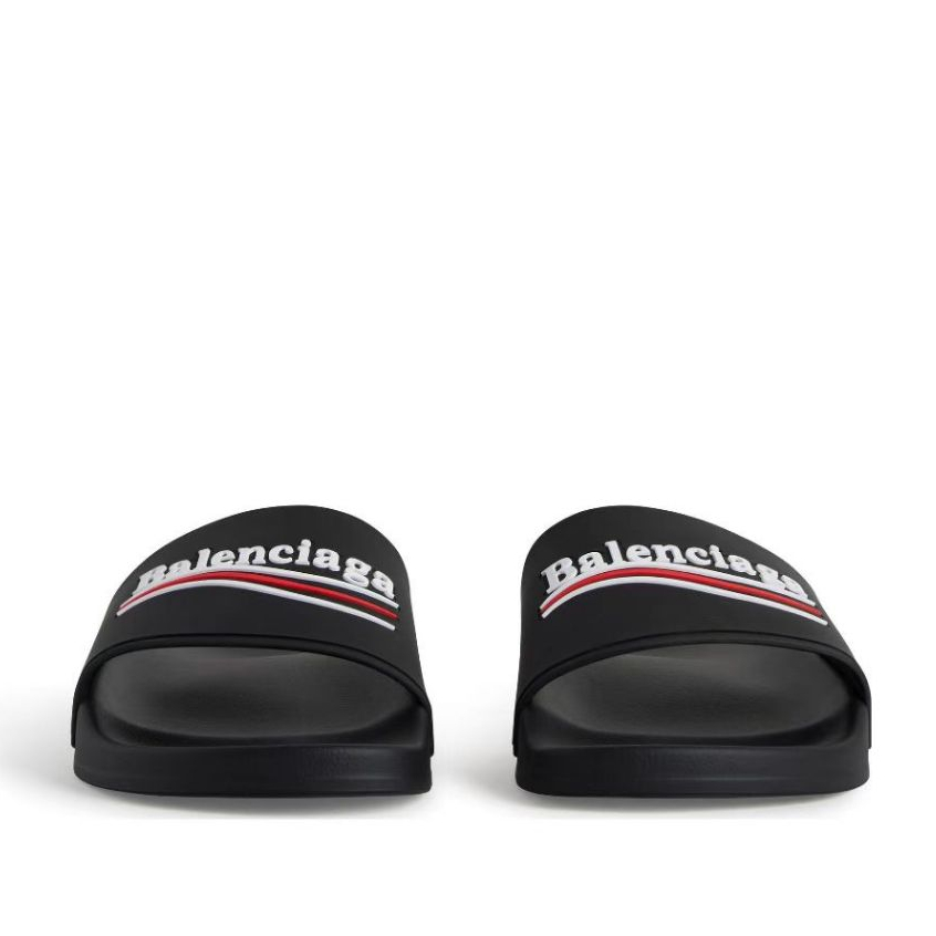 💖Balenciaga Pool Sandal Leisure Rubber sole slippers ทนทาน ป้องกันการลื่นไถล รองเท้าแตะ home-based Unisex