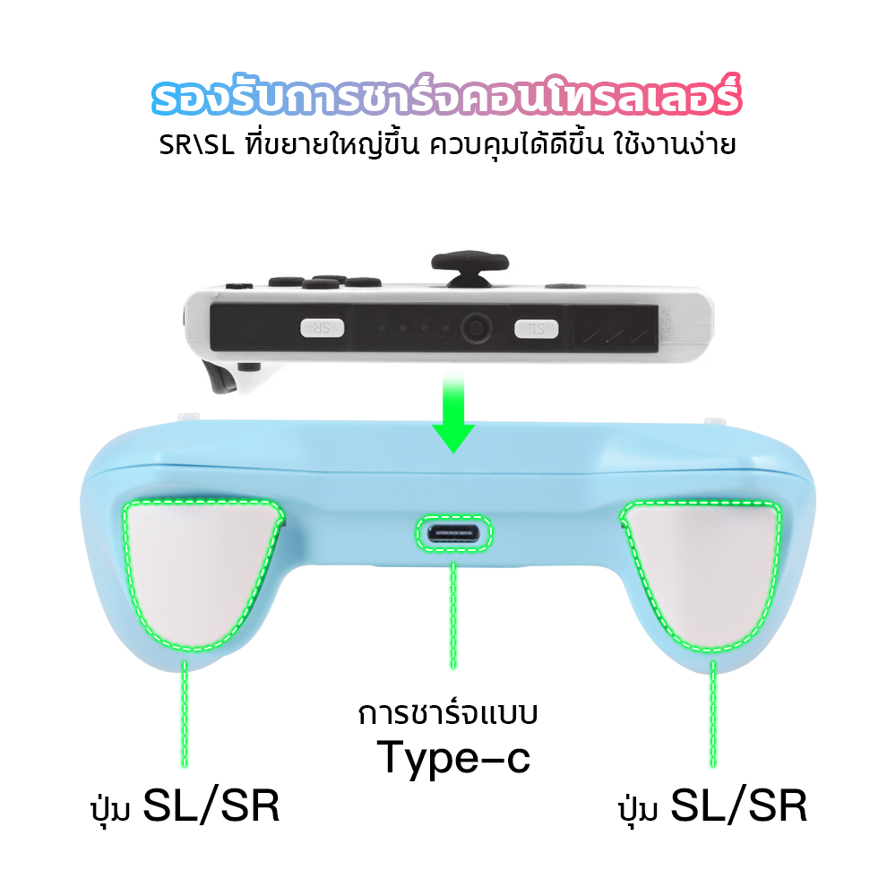 เหมาะสำหรับ Nintendo Switch/OLED Joy-Con ด้ามจับขนาดเล็กที่ชาร์จไฟได้และเล่นได้ เครื่องชาร์จ JoyCons แพ็ค 2 ชิ้น