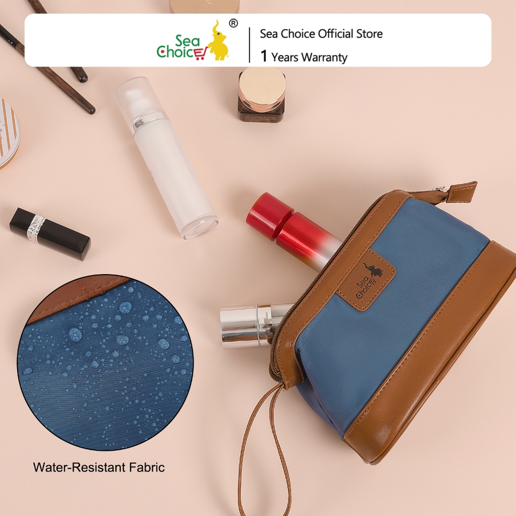 SeaChoice กระเป๋าเครื่องสำอางเดินทาง  Bag Cosmetic กระเป๋าเครื่องสำอางขนาดใหญ่  กระเป๋าซิปเปิดกว้าง กระเป๋าจัดระเบียบ