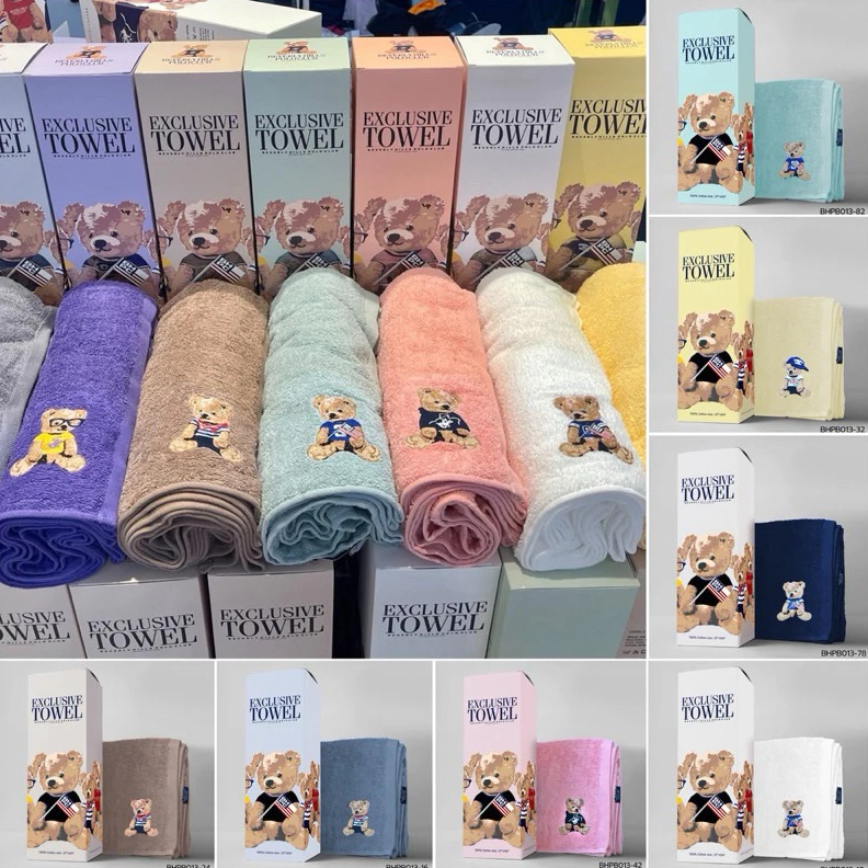 ผ้าขนหนูลายหมี Beverly Hills Polo Clubแท้100% ผืนใหญ่ พันรอบตัวได้เลยค่ะ
