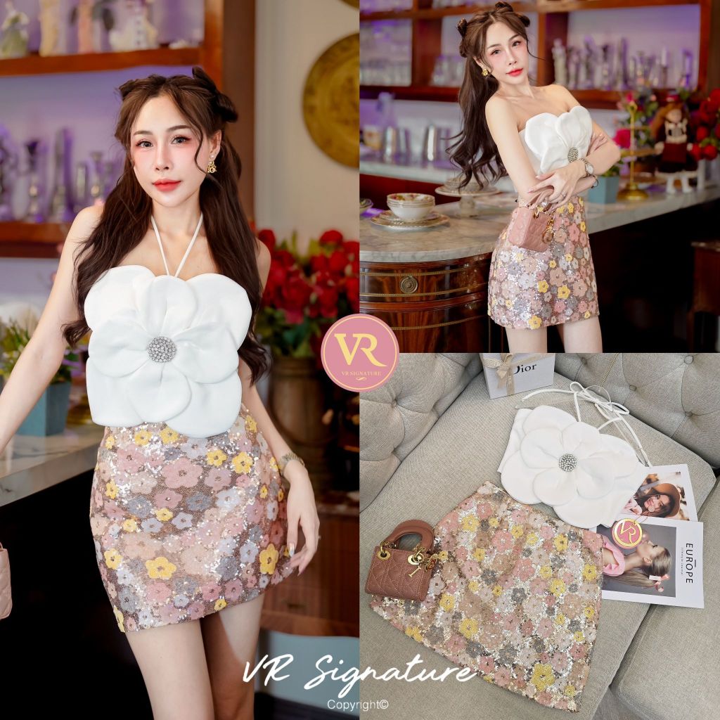 VR Signature​ Set เสื้อเกาะอก แต่งสายผูกคอ (*สอบถามสต๊อกก่อนกดสั่งน๊า)