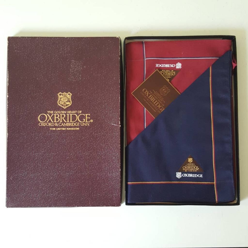 ผ้าเช็ดหน้าแบรนด์ OXBRIDGE Men's Handkerchief Gift Box Set 2 ผืน ผ้าฝ้าย 100% ของแท้