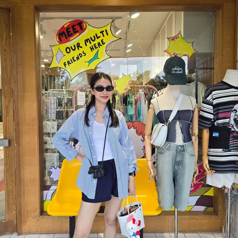 MYBASIC | BEACH SHORTS (สีพื้น) กางเกงขาสั้น cotton blend ขอบเล็ก ผ้าไม่บาง ไม่เห็นชั้นในค่ะ - รูปที่ 5