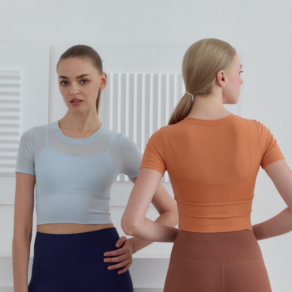 Gail Bra Top สปอร์ตบรา แขนสั้น ซีทรู มีฟองน้ำ แห้งไว กระชับ มีฟองน้ำ  * พร้อมส่งจากไทย *