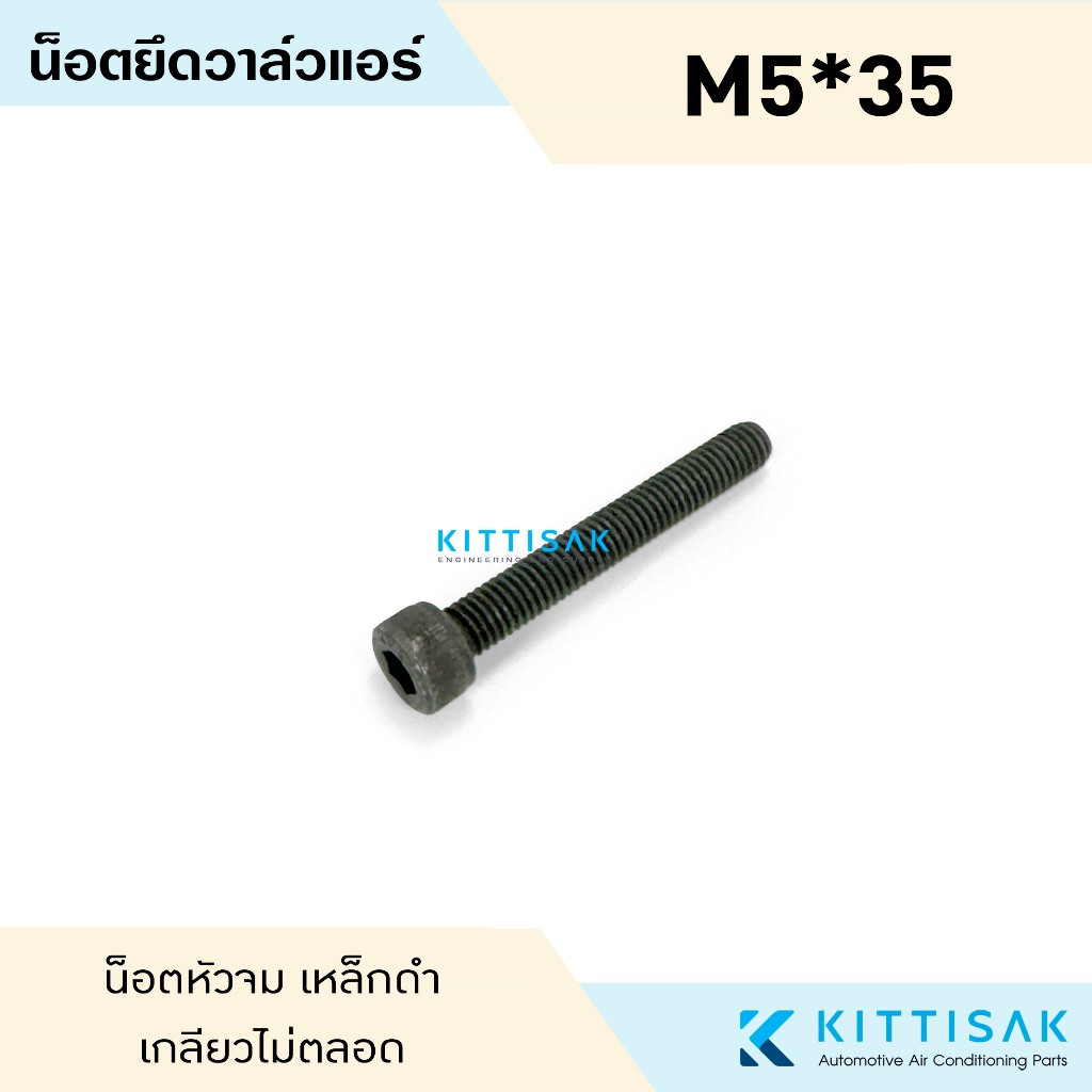 น็อตยึดวาล์วตู้แอร์ ขนาด M5*60 ดำ น็อตหัวจมดำ น็อตยึดวาล์วแอร์ น็อตยึดวาล์ว