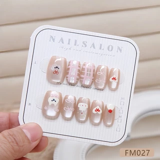 🔥พร้อมส่งไทย🔥FM เล็บปลอม สไตล์โมเดิรน สีลูกแก้วแคทอายใช้งานง่าย 10 ชิ้น/ไซส์ Mเซ็ตเล็บปลอม ฟรีกาวสิริโคนติดเล็บ เล็บปลอม