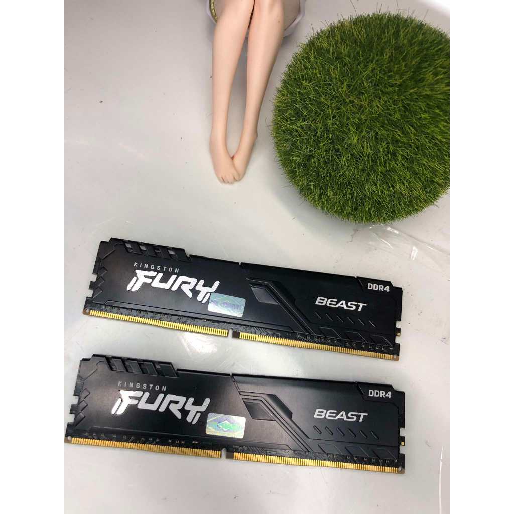 16GB (8GBx2) DDR4 3200MHz RAM (หน่วยความจำ) KINGSTON HyperX FURY (BLACK) มือสอง ไม่มีกล่อง