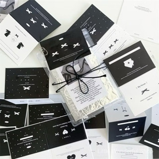 🖤🔗พร้อมส่ง หัวการ์ดกระดาษ โทนสีขาวดำ แพค8ชิ้น สวยมาก คละลาย …