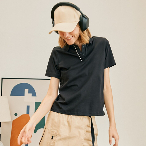 GIORDANO เสื้อโปโล ผู้หญิง Women's Comfort Liquid Touch Polo 05314201