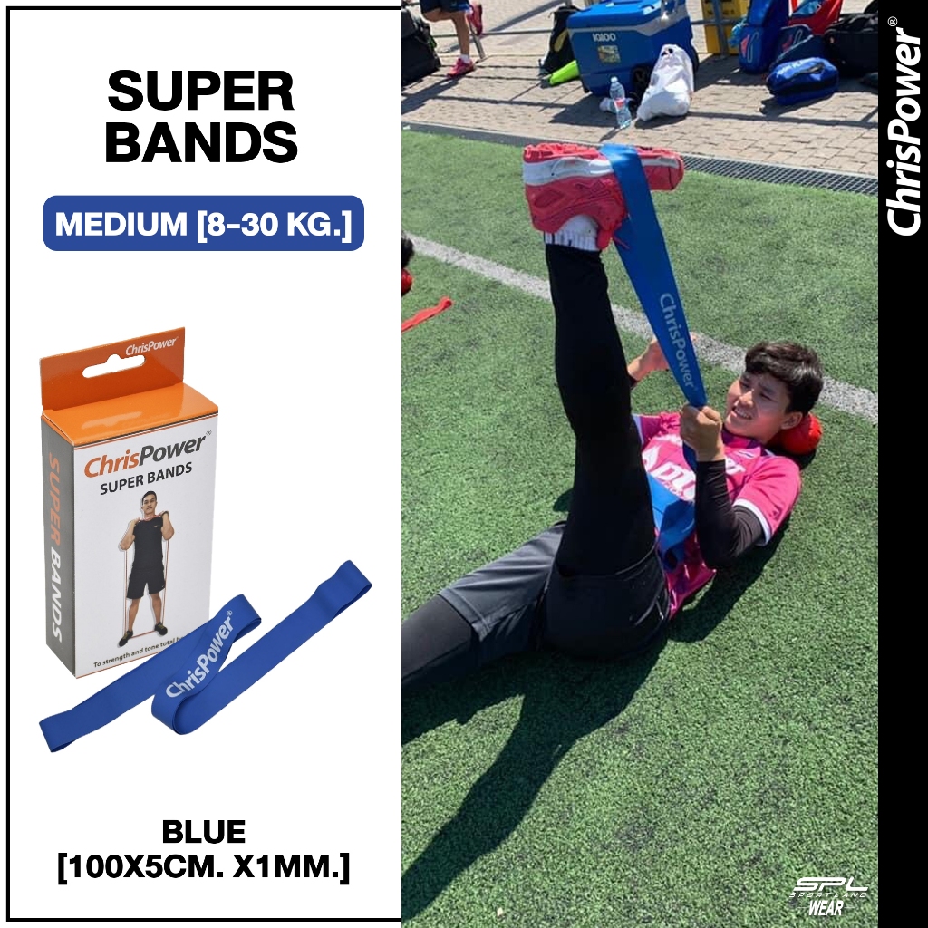 ChrisPower ยางยืดบริหารร่างกายSuperBands BL-Med ขนาด 100x5cm.x1mm. (210)