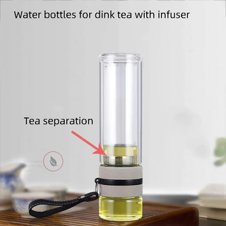MIPH 500ml ผนังคู่แก้วขวดน้ำชาแยกน้ำถ้วยขวดน้ำ