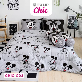 TULIP CHIC มิกกี้เมาส์ CHIC C03 Mickey ลิขสิทธิ์แท้ดิสนีย์ ชุดผ้าปู ผ้าห่มนวม สไตล์มินิมอล สัมผัสนุ่มไม่ระคายผิว