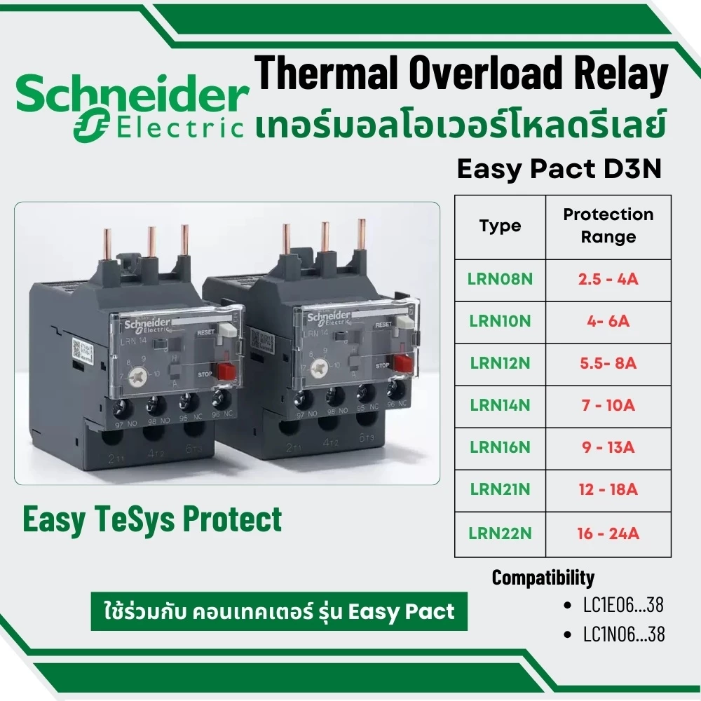 LRN08N LRN10N LRN12N LRN14N LRN16N LRN21N LRN22N LAEB1N Thermal overload relay | โอเวอร์โหลดรีเลย์ | ชไนเดอร์ Schneider