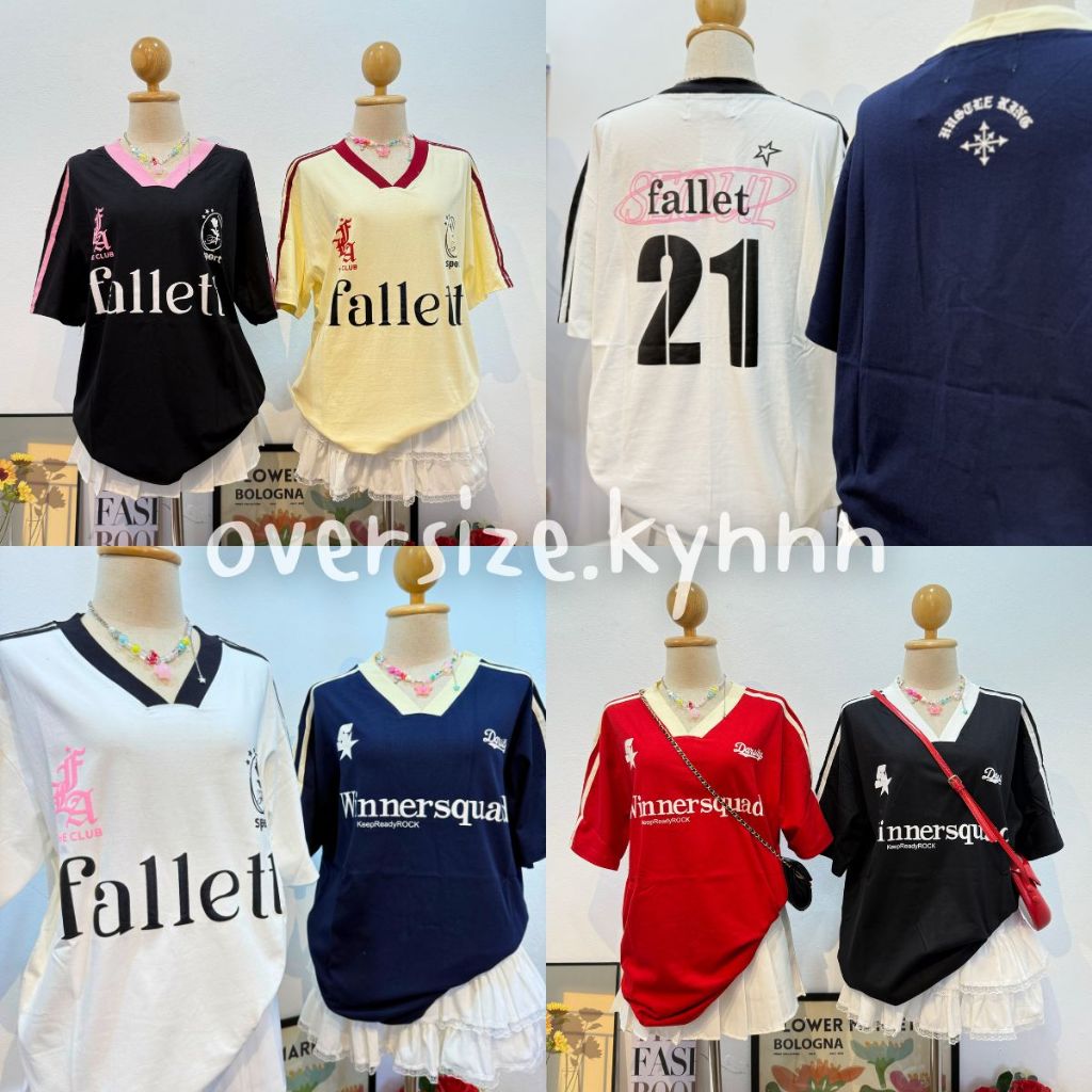 เสื้อยืด Oversize สกรีน Winnersquad/ROCKSTA/Fallett/Black/Bed ป้าย FLOWER (F001)