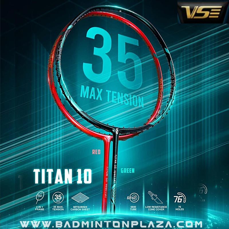 【 ของแท้ 💯% 】ไม้แบดมินตัน วีเอส TITAN 10 รุ่นพิเศษ แถม! เอ็น + กริ๊ป + ซอง (TITAN10)
