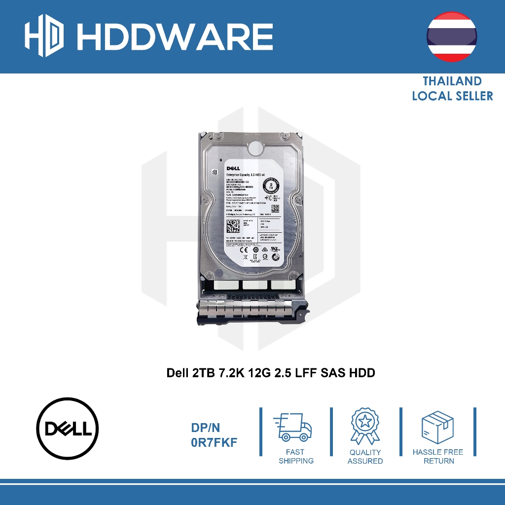 DELL 2TB 7.2K 12G SAS 3.5" 512n HDD // 0R7FKF // R7FKF // ST2000NM0005 // 1TZ275-150