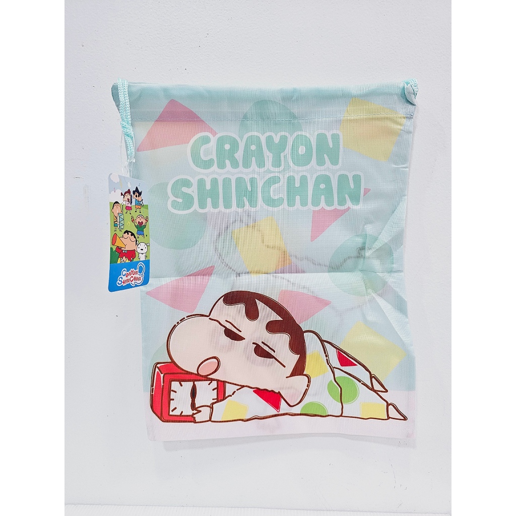 กระเป๋าผ้าเชือกรูด บอนบอนริบบอน Bonbonribbon / ทวินสตาร์ Twin Stars / ชินจัง Shinchan