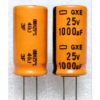 NCC Nippon Chemi-con  GXE 1000uf 25v 125° capacitor ตัวเก็บประจุ คาปาซิเตอร์