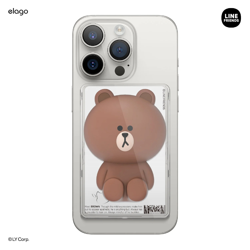 elago LINE FRIENDS | BROWN & SALLY Figure Magnetic Card Pocket กระเป๋าใส่การ์ดติดแม่เหล็ก MagSafe