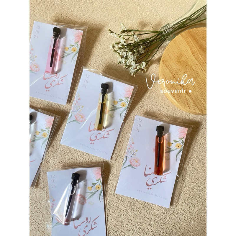 ของชำร่วย น้ำหอมเทส ขนาด 2 มล. ของชำร่วย ของชำร่วยมินิอล 50 ชิ้น/แพ็ก
