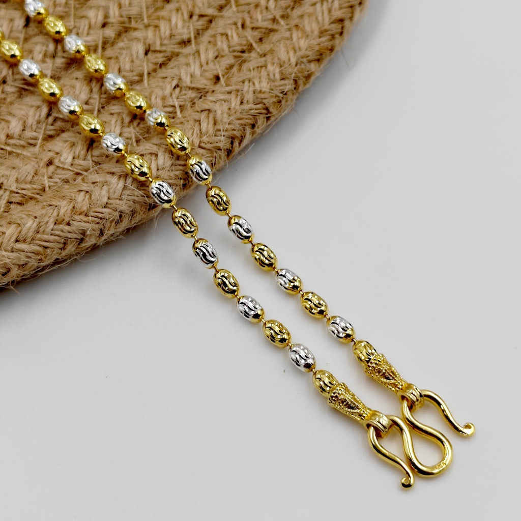 สร้อยคอ ( 2กษัตรย์/ 3กษัตรย์) เม็ดข้าว สองสี/สามสี สร้อยคอห้อยพระ สร้อยคอ สี24k ไม่ลอกไม่ดำ ราคา ถูกที่สุด ดีลบีเคเค แกลเลอรีภาพที่ 6