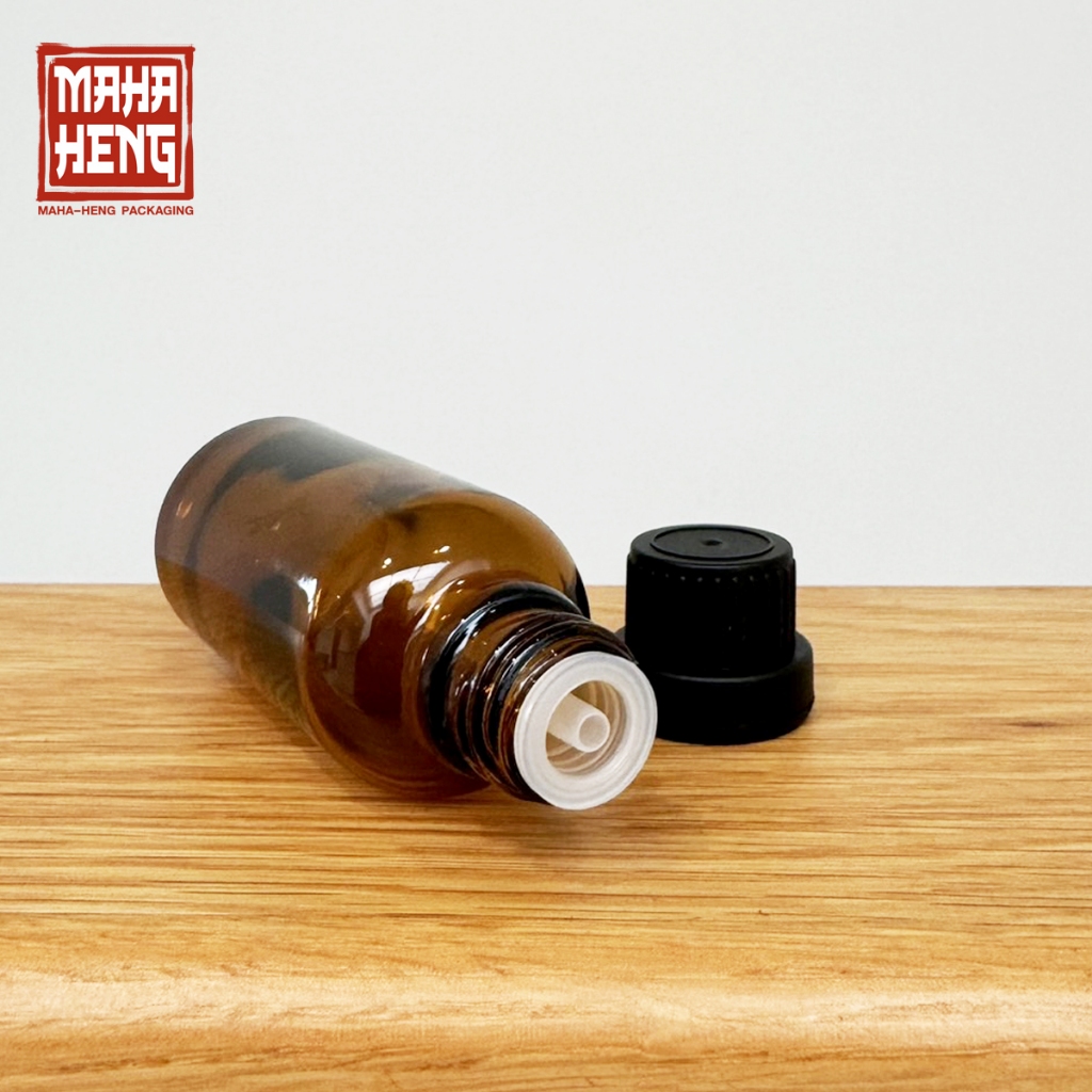 ขวดน้ำมันหอมระเหย ขวดอโรม่าออย ขวดแก้วสีชาหัวหยด 5/10/15/20/30/50/100ml พร้อมจัดส่ง มหาเฮง บรรจุภัณฑ์
