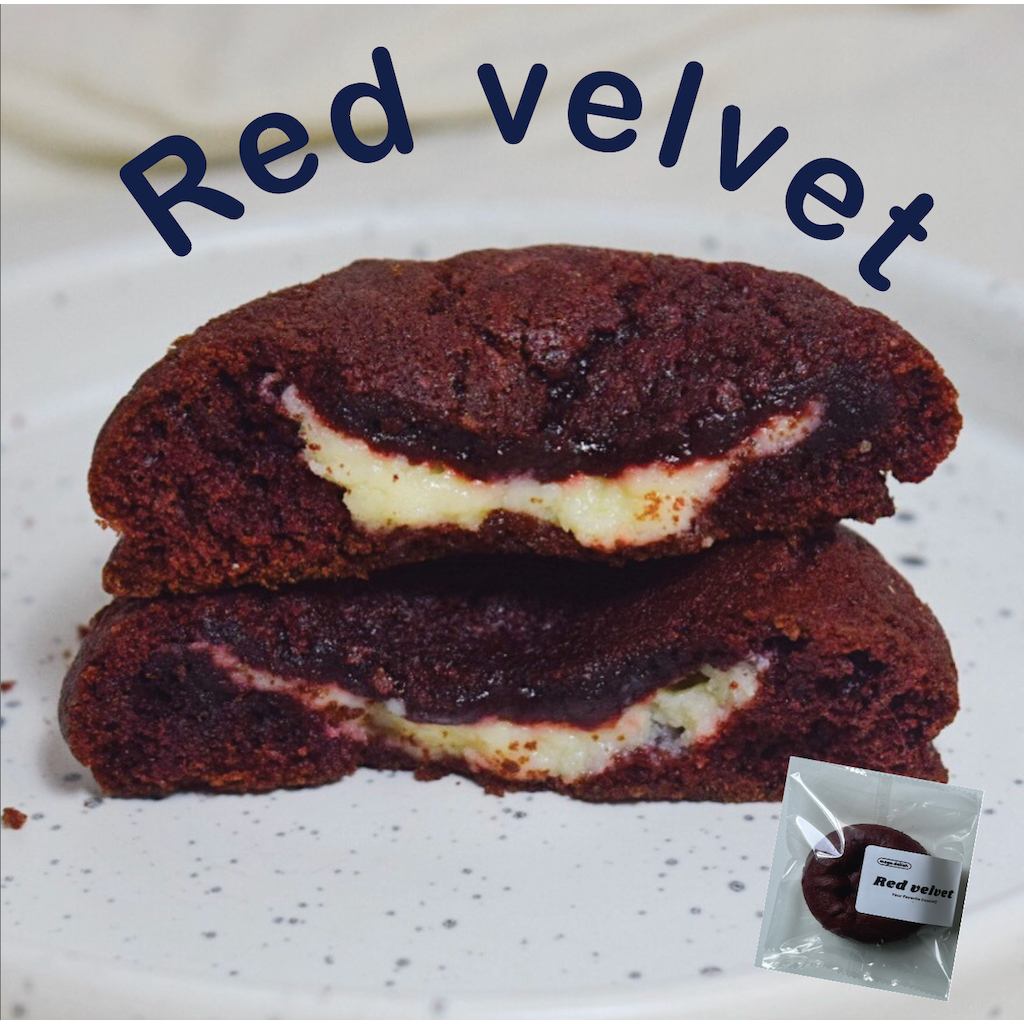 red velvet cream cheese soft cookie เรดเวลเวท ครีมชีส ซอฟคุกกี้ คุกกี้นิ่ม ขนม (**ขั้นต่ำ3ชิ้นคละรสได้**) mega.delish