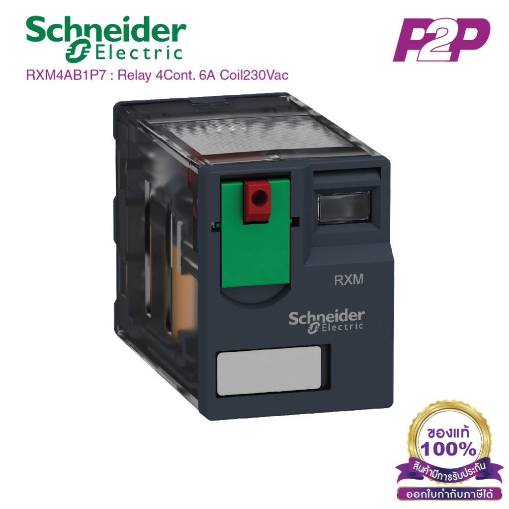 RXM4AB1P7 : 4 คอนแทค 6A 230VAC - Schneider Relay รีเลย์ by pik2pak.com