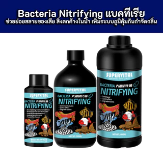 Supervital - Bacteria Nitrifyi - แบคทีเรียน้ำ ช่วยย่อยสลายของเสียตกค้างในน้ำ เพิ่มระบบภูมิคุ้มกัน กำจัดกลิ่น (ขวดฟ้า)
