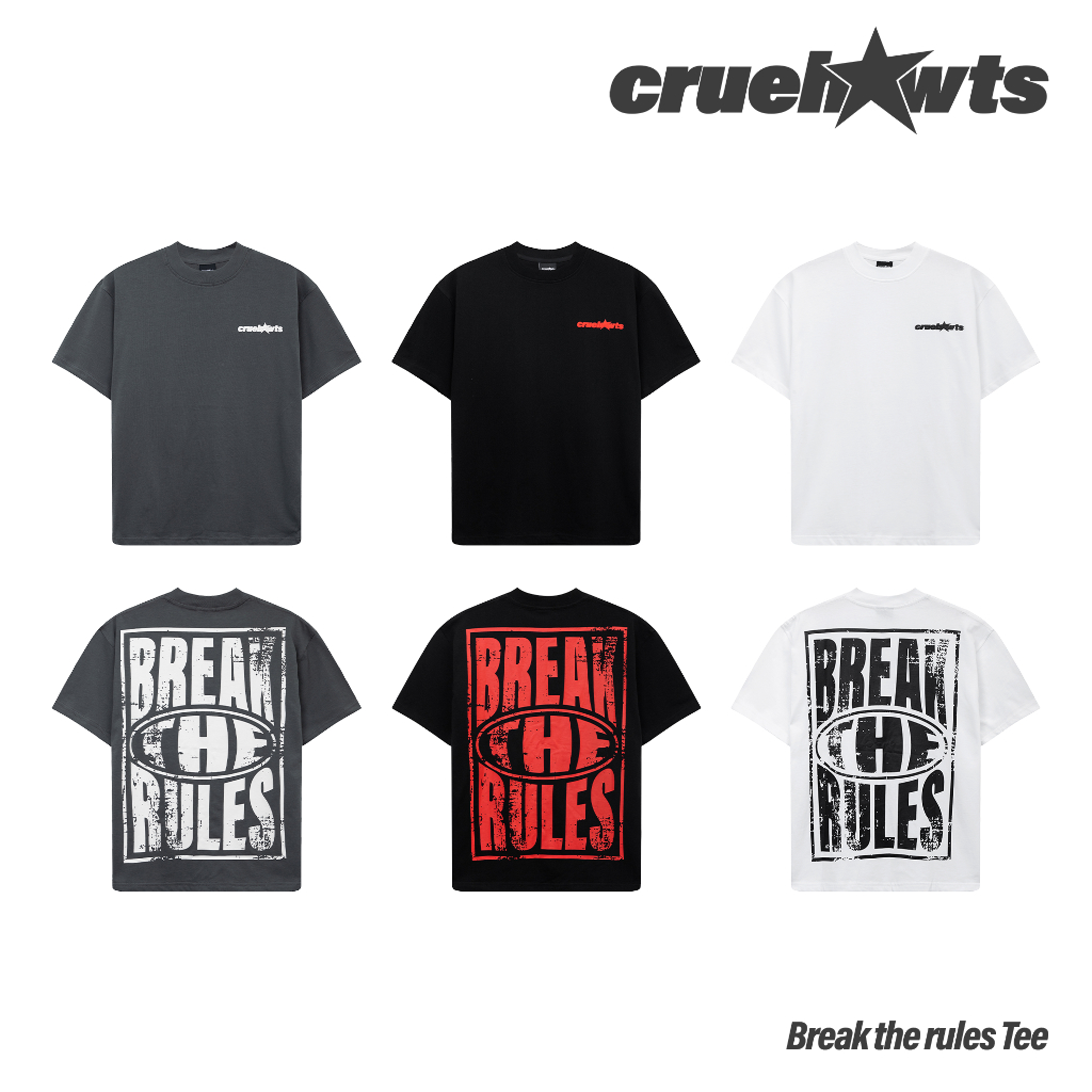 Cruehawts เสื้อยืด Breaktherules / Boxy Tee CTO04