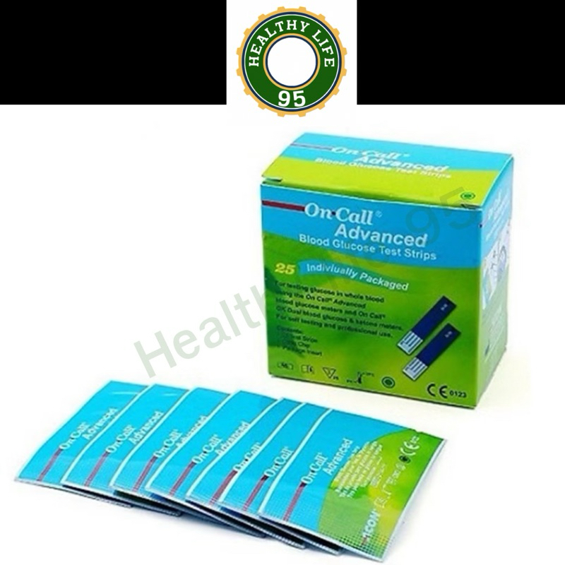 Maxx life แถบวัดระดับน้ำตาล On Call Advanced Blood Glucose Test Strips 25 Test