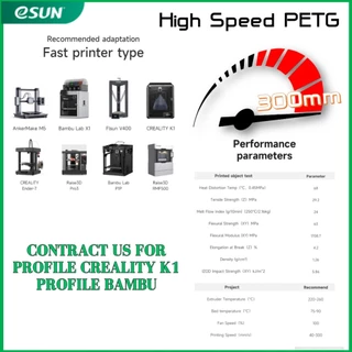 eSUN PETG ePETG-CF 1.75 mm , 2.85 mm , Refill 3D Filament 1KG