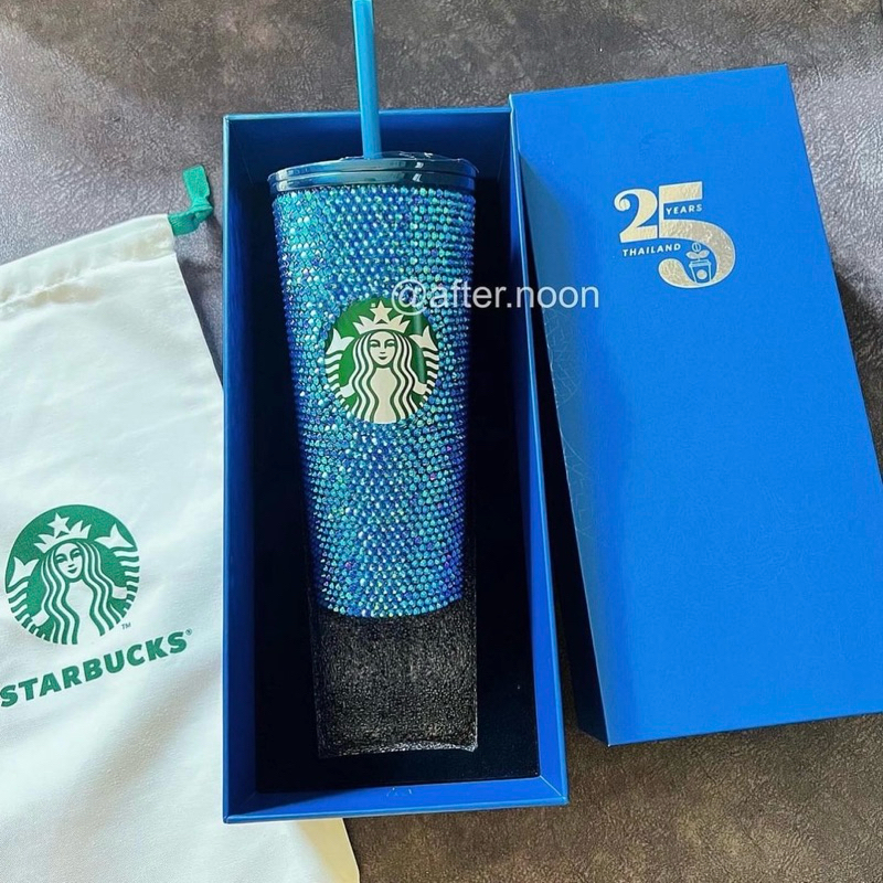 💙 [ พร้อมส่ง ] Blue bling Starbucks Thailand 25ปี / Starbucks แท้💯‼️