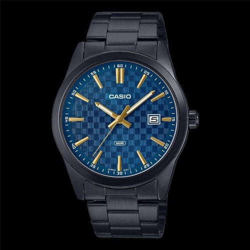 CASIO นาฬิกาข้อมือผู้ชาย สายแตนเลส สีดำ รุ่น MTP-VD03B,MTP-VD03B-2A,MTP-VD03B-2AUDF