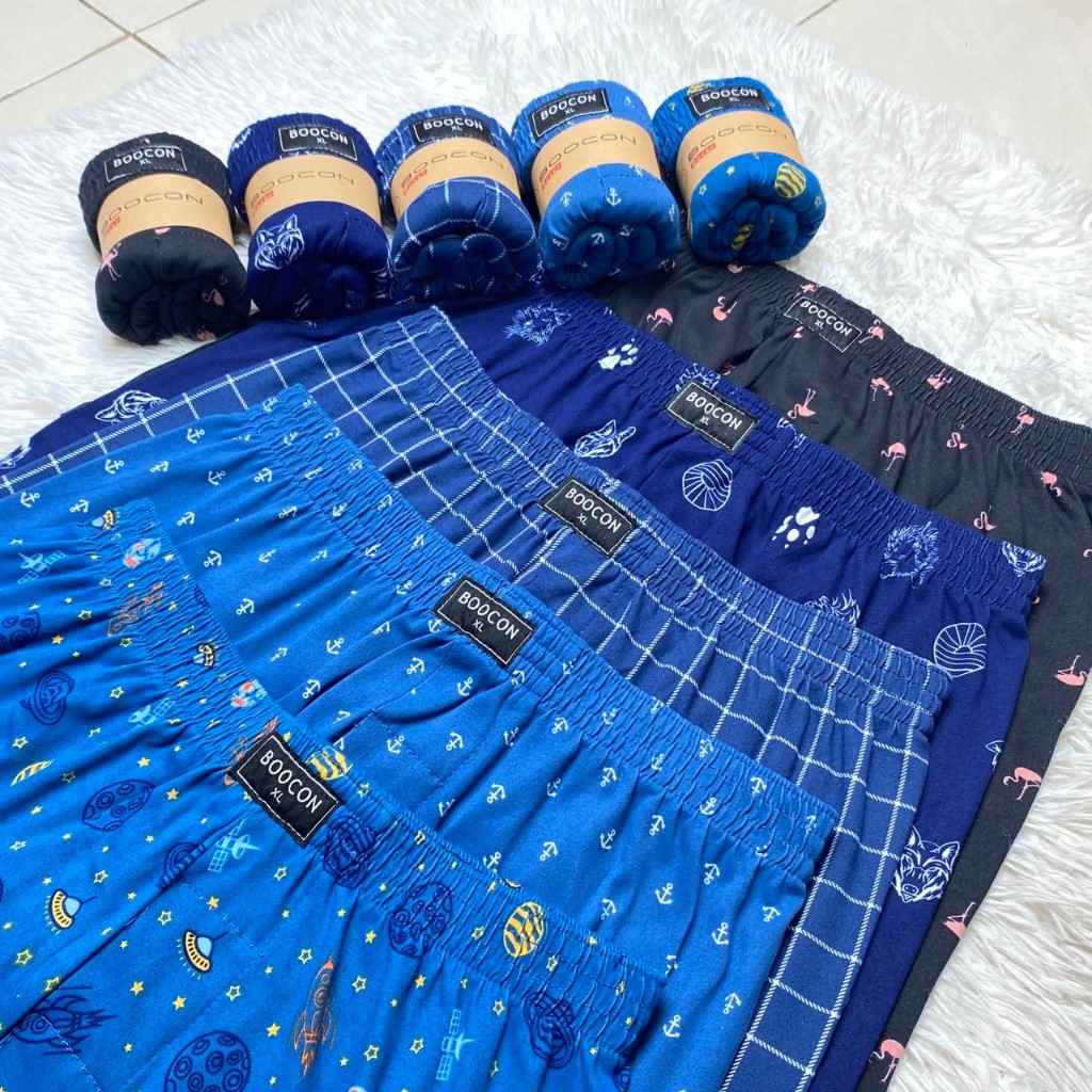 Boxer Boocon (1ตัว) กางเกงบ๊อกเซอร์ผู้ชาย พิมพ์ลาย ลายสวย คุณภาพดี ผ้านุ่มใส่สบาย ไม่ยืด ไม่ย้วย ผ้าระบายอากาศ