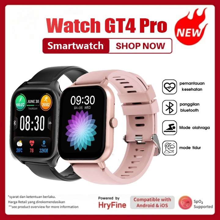 2024 สินค้าใหม่มาแรงนาฬิกา GT4 pro สมาร์ทวอทช์กันน้ำ IP68 โหมดกีฬาหลายโหมด ออกซิเจนในเลือด น้ำตาลในเลือด ทดสอบความดันโลห