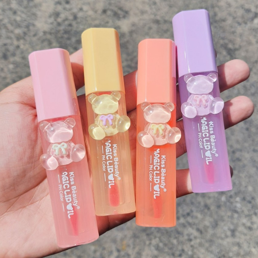 ลิปออยน้องหมีPH เปลี่ยนสีตามอุณหภูมิ สีอมชมพู ละมุน 71438-03 (คละสี)