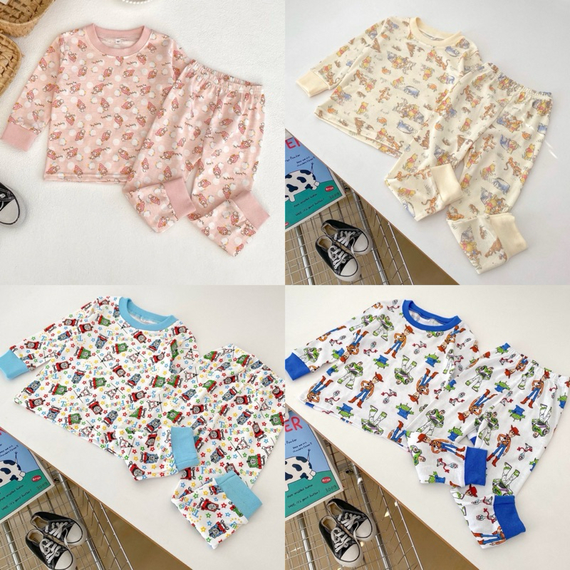 ชุดนอนเซต 2 ชิ้น(เสื้อ+กางเกง) งานตัดแบรนด์ญี่ปุ่น 90,100,110cm